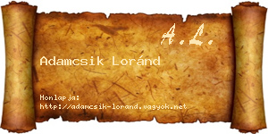 Adamcsik Loránd névjegykártya